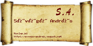 Sóvágó András névjegykártya